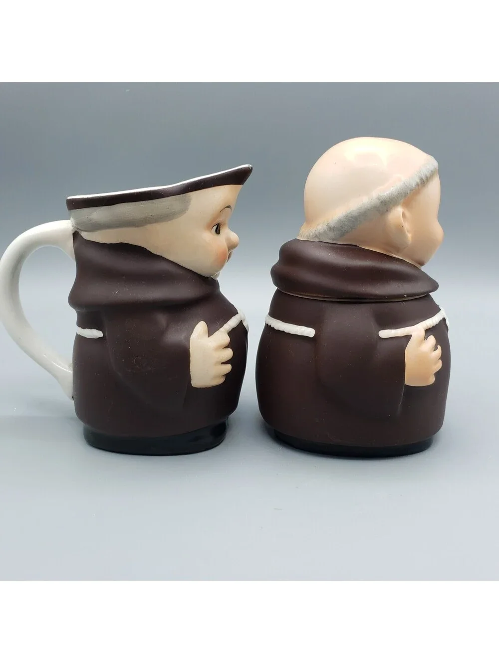 Vintage Goebel Friar Tuck Creamer and Covered Sugar Western Germany